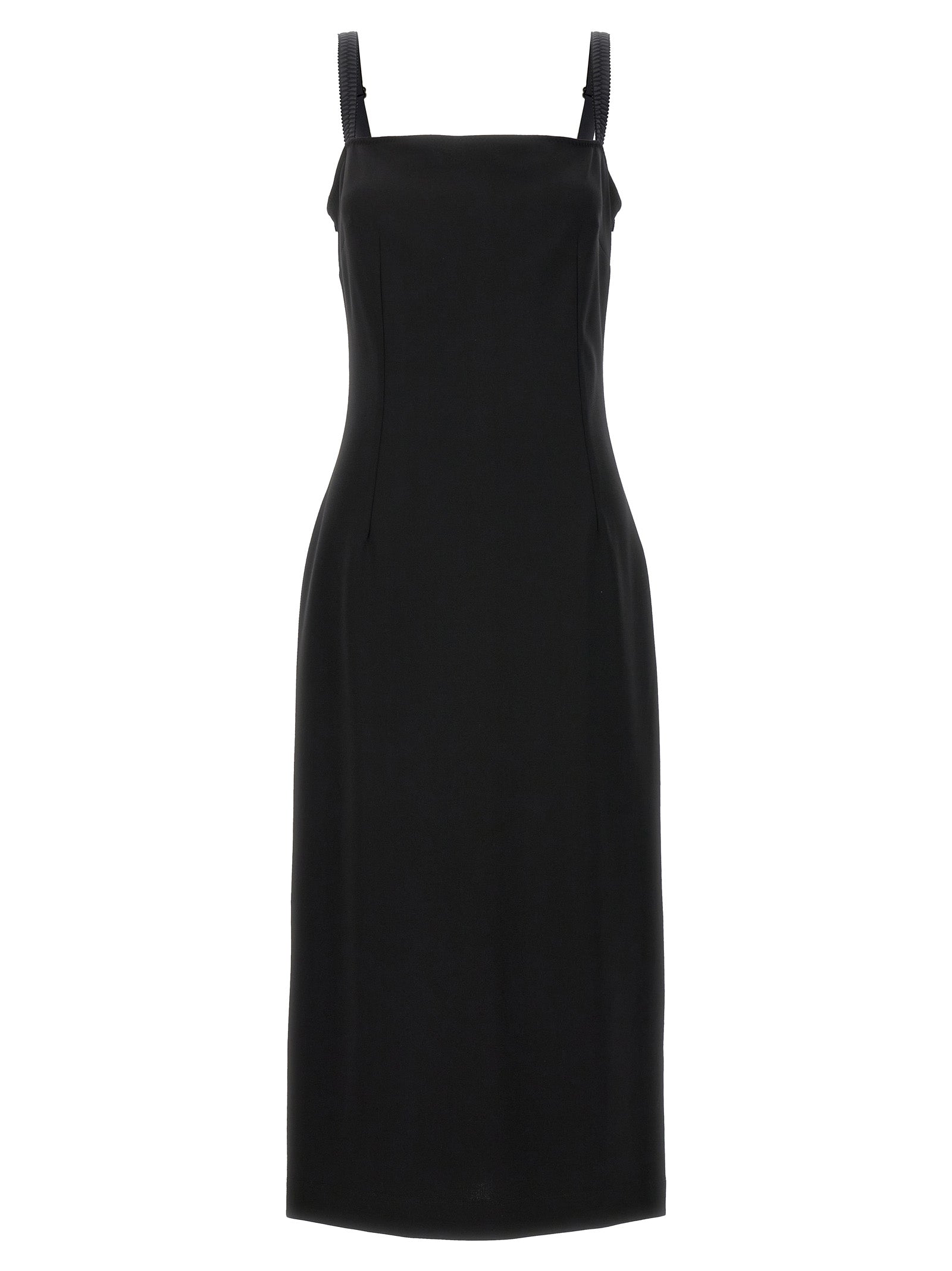 Milano Stitch Viscose Midi Dress — Black
