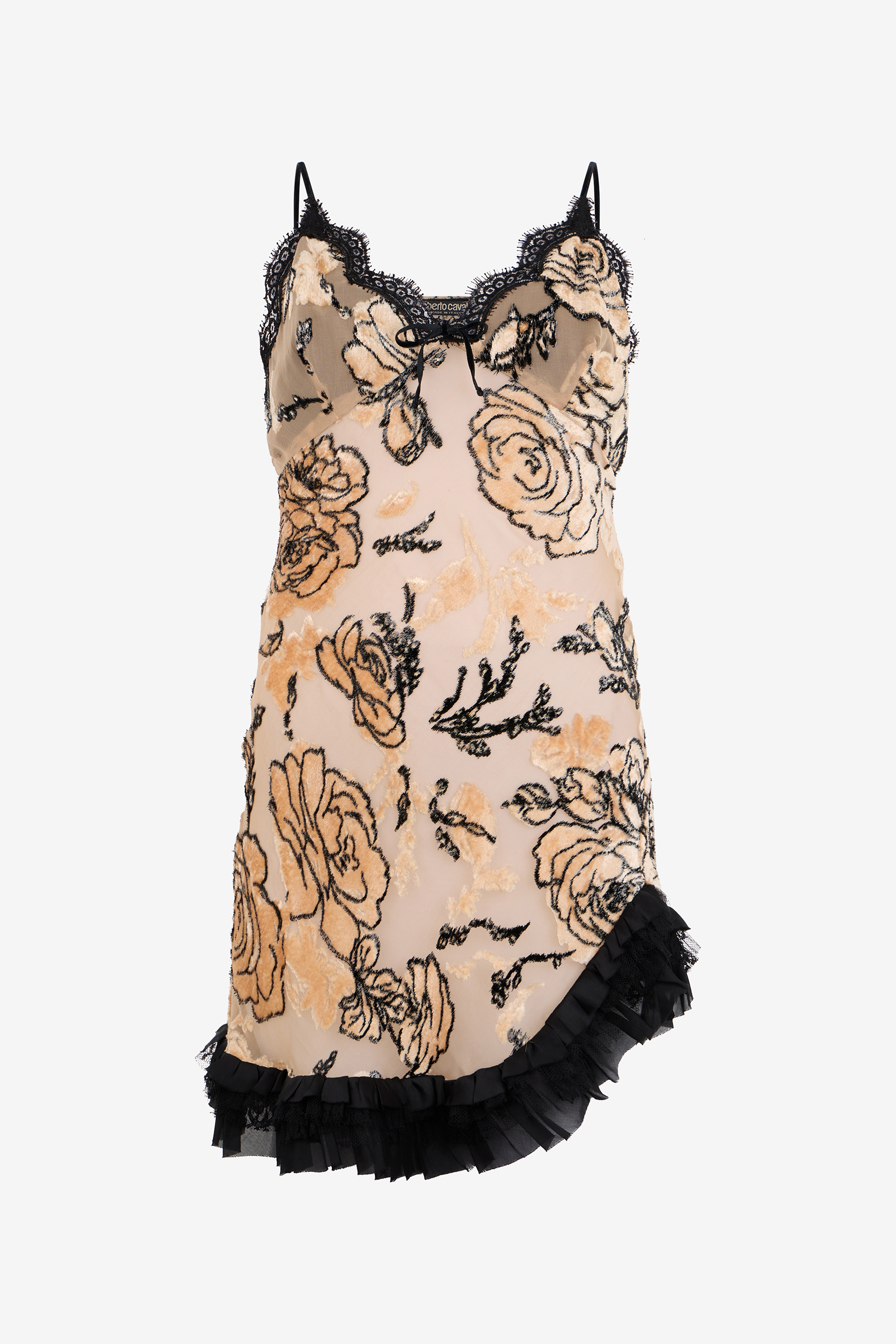 Floral Devoré Silk Dress Mini