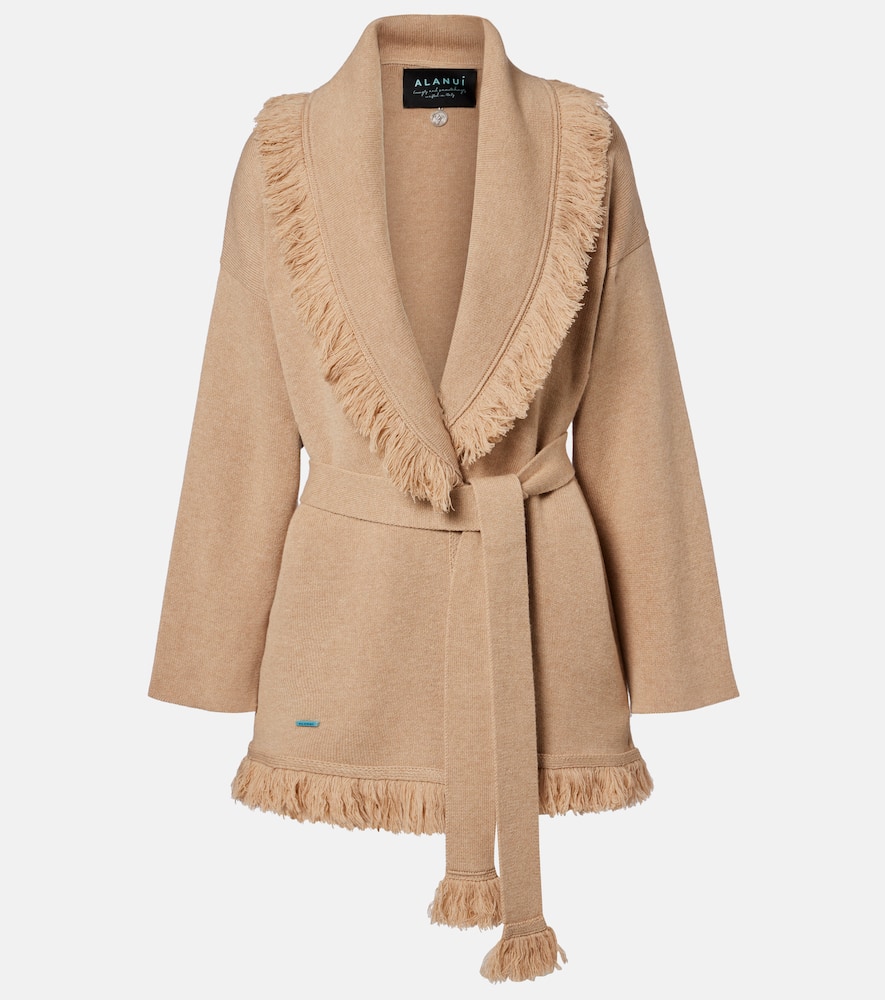 Finest fringed cashmere and cotton cardigan