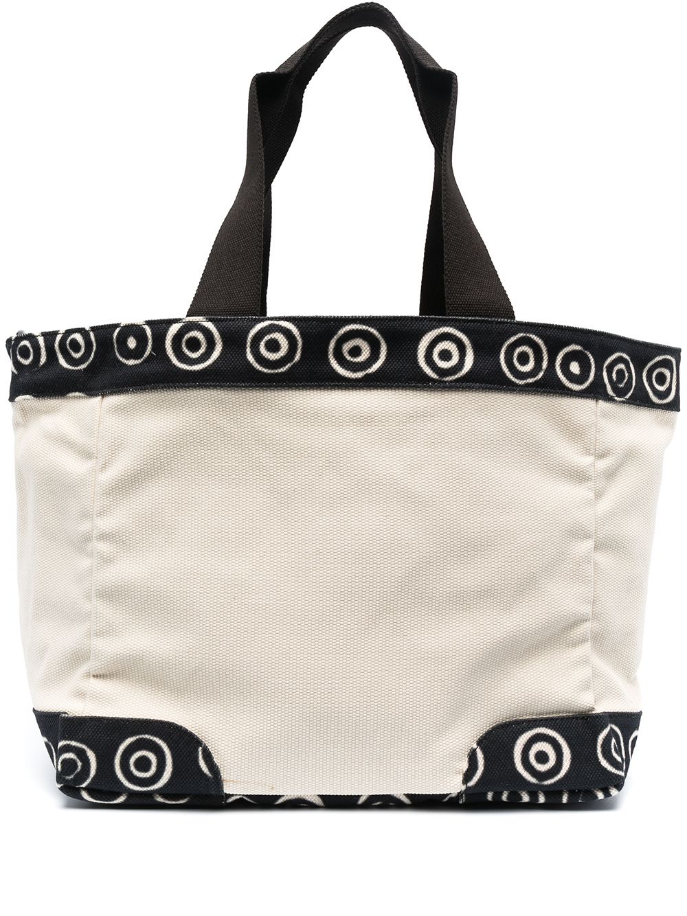 Spiral-trimmed tote bag - Neutrals