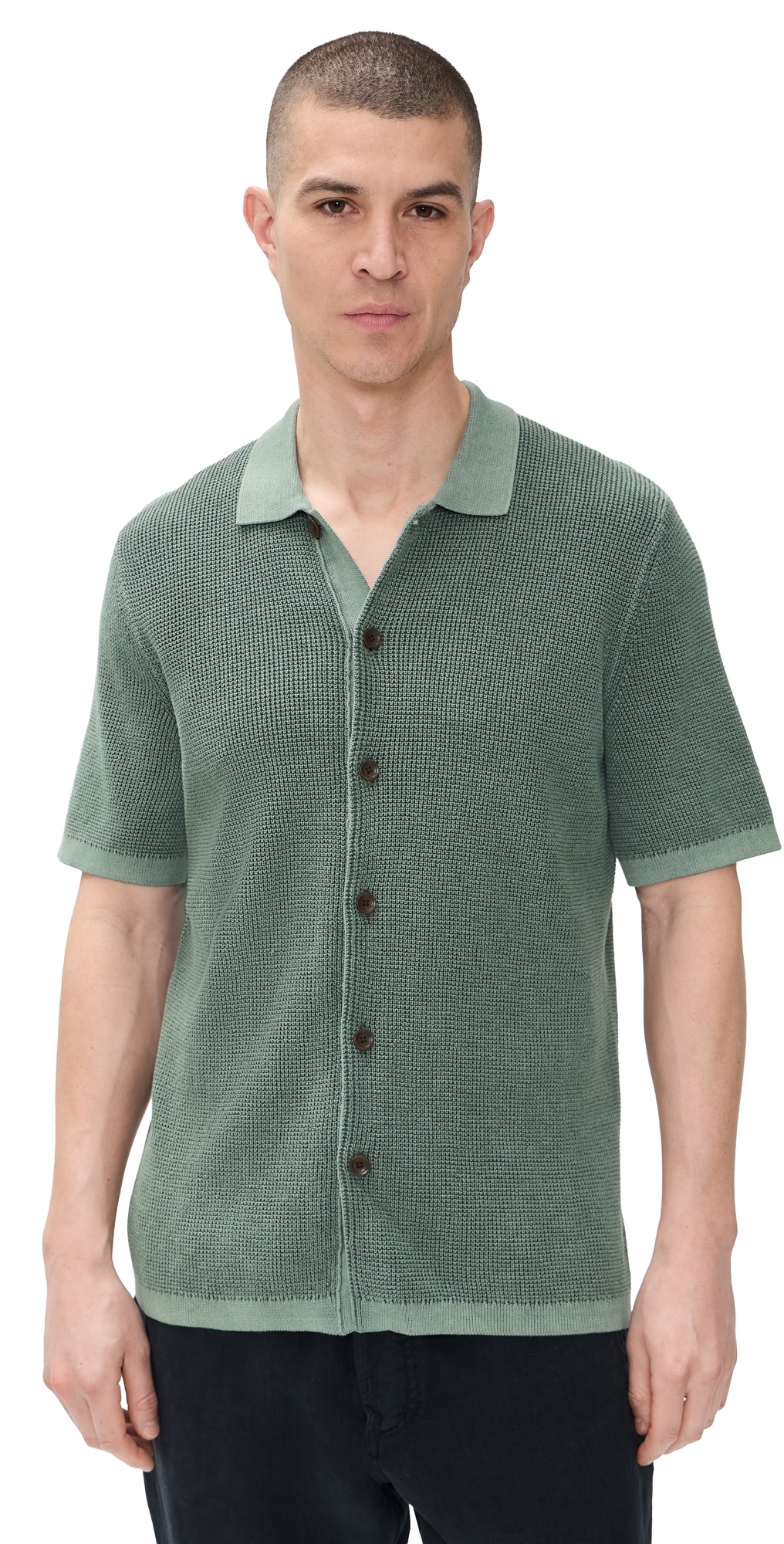 Short Sleeve Sunwashed Sweater Shirt Mountain Olive