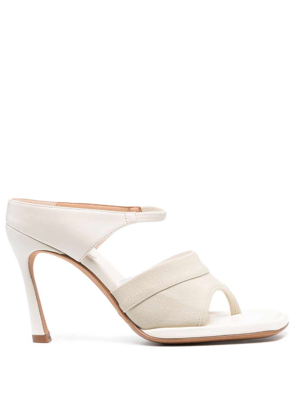 Sportmax 100mm thong-strap leather sandals - White