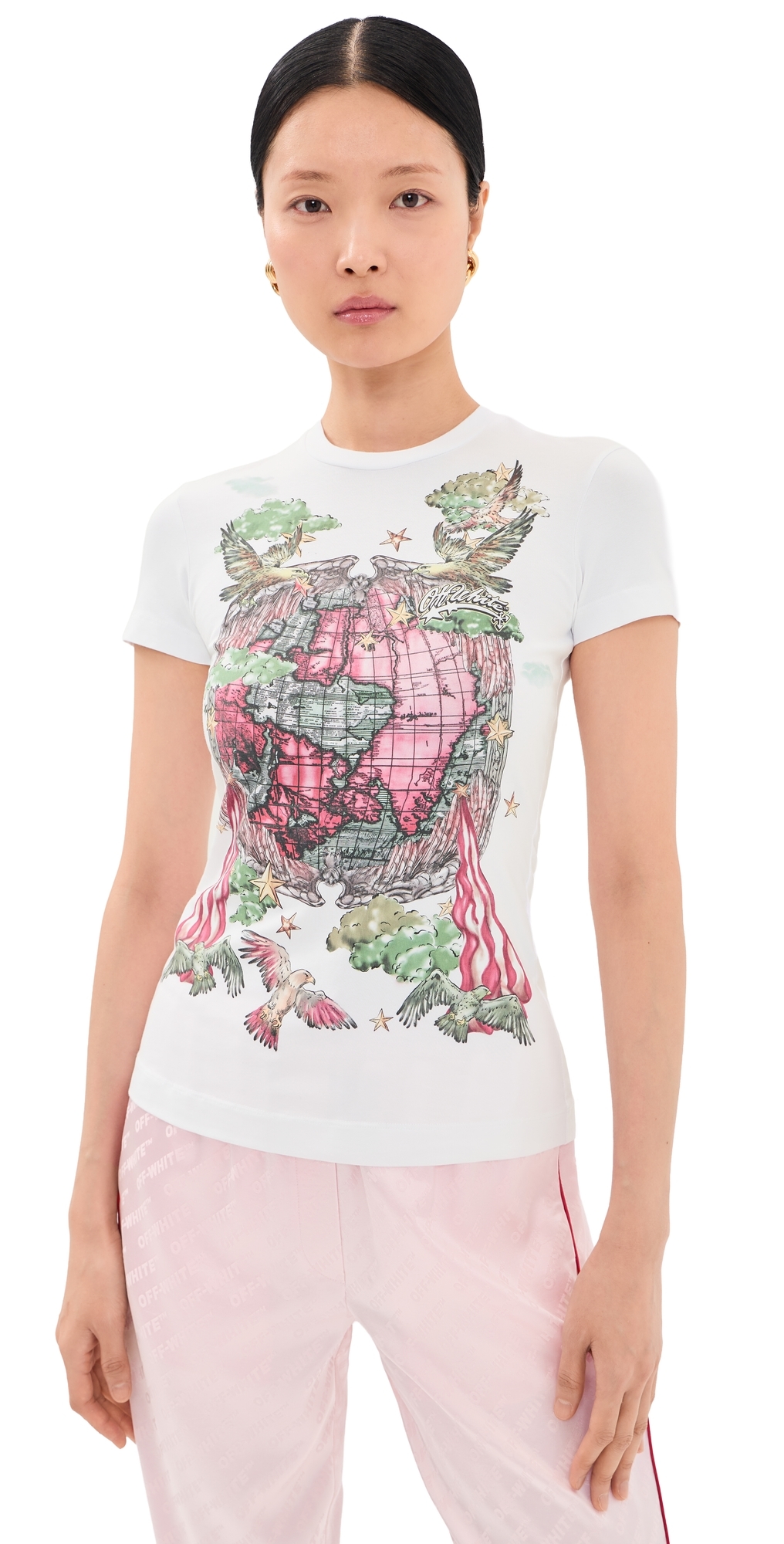 Dream World Slim Tee White/Black