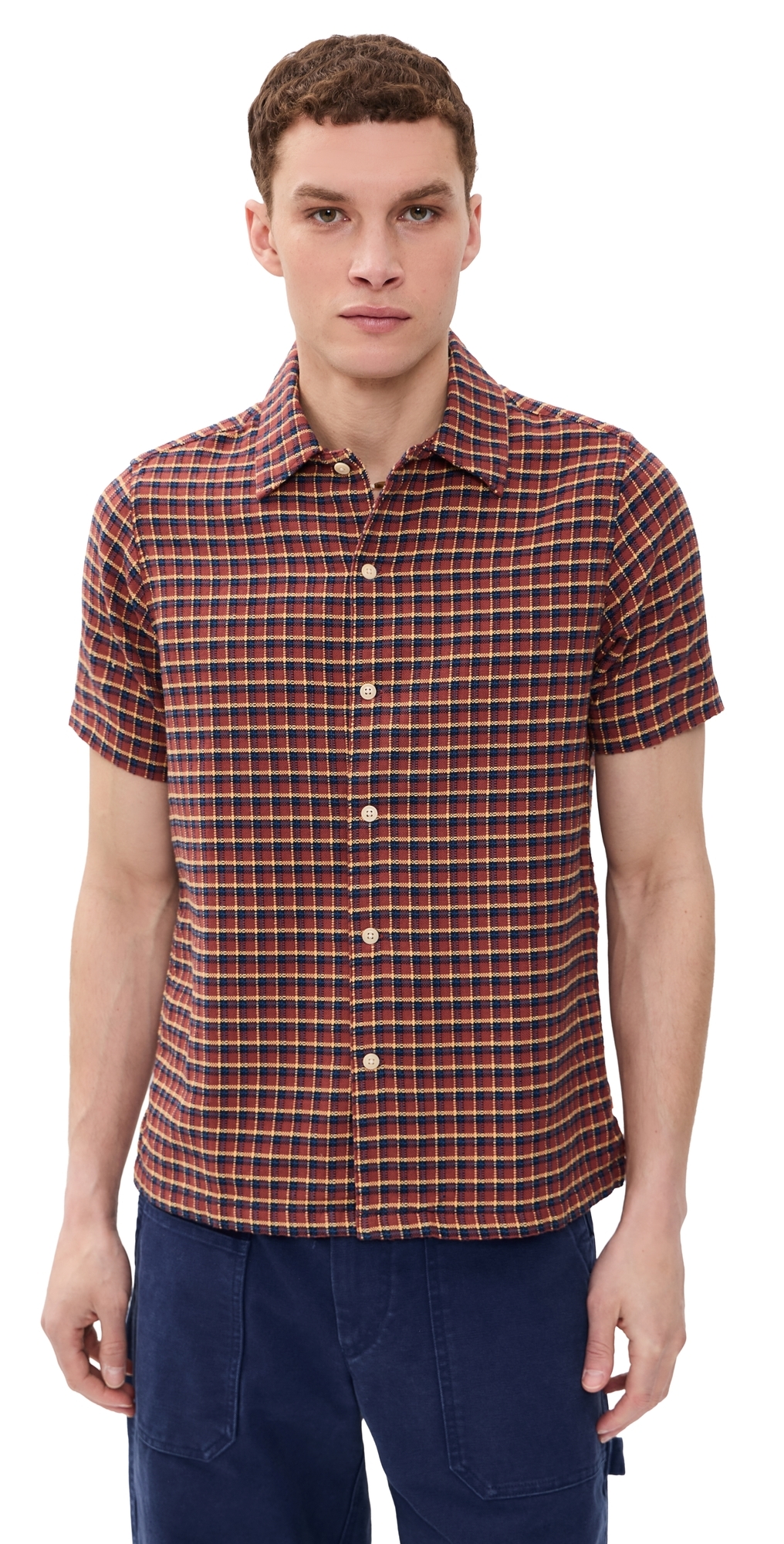 Dobby Check Busy Shirt Red/Multi