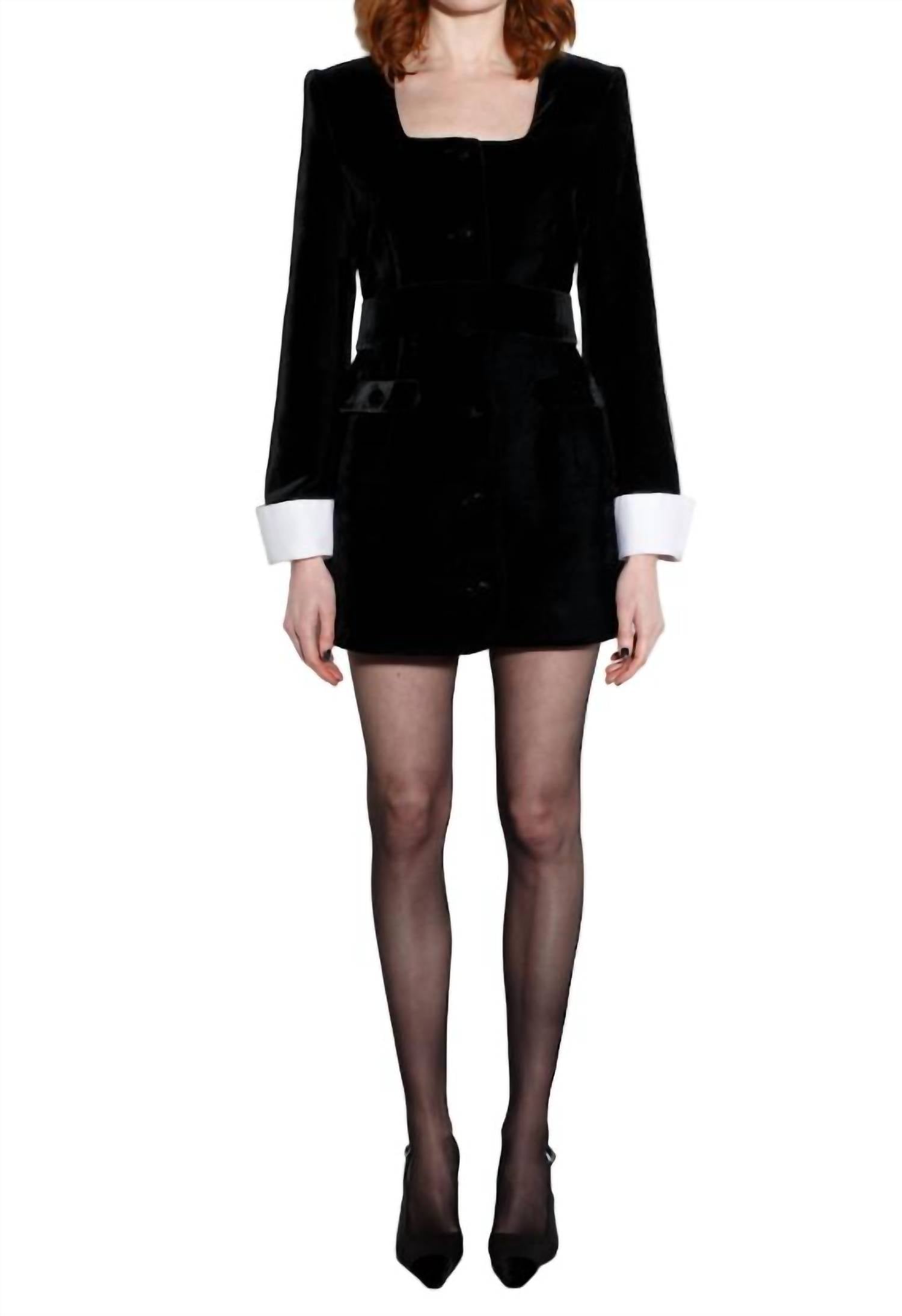 Karl Mini Dress In Black Velvet