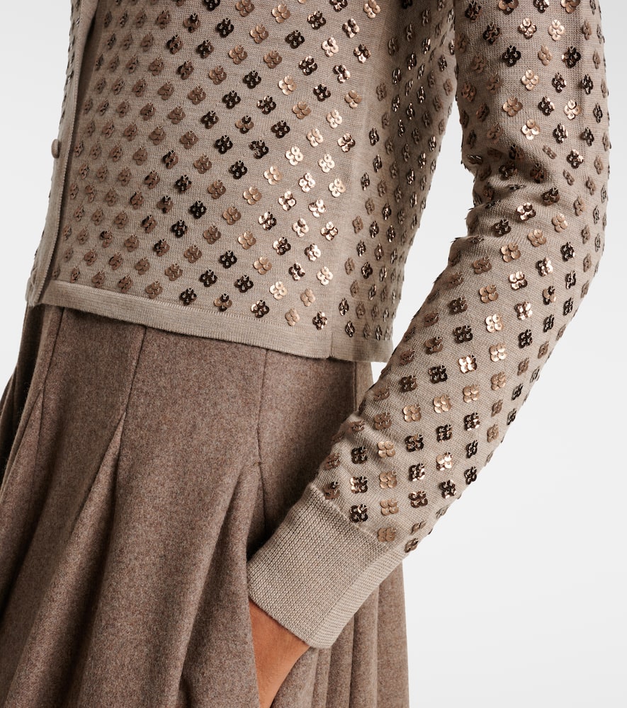Ragno sequined virgin wool cardigan