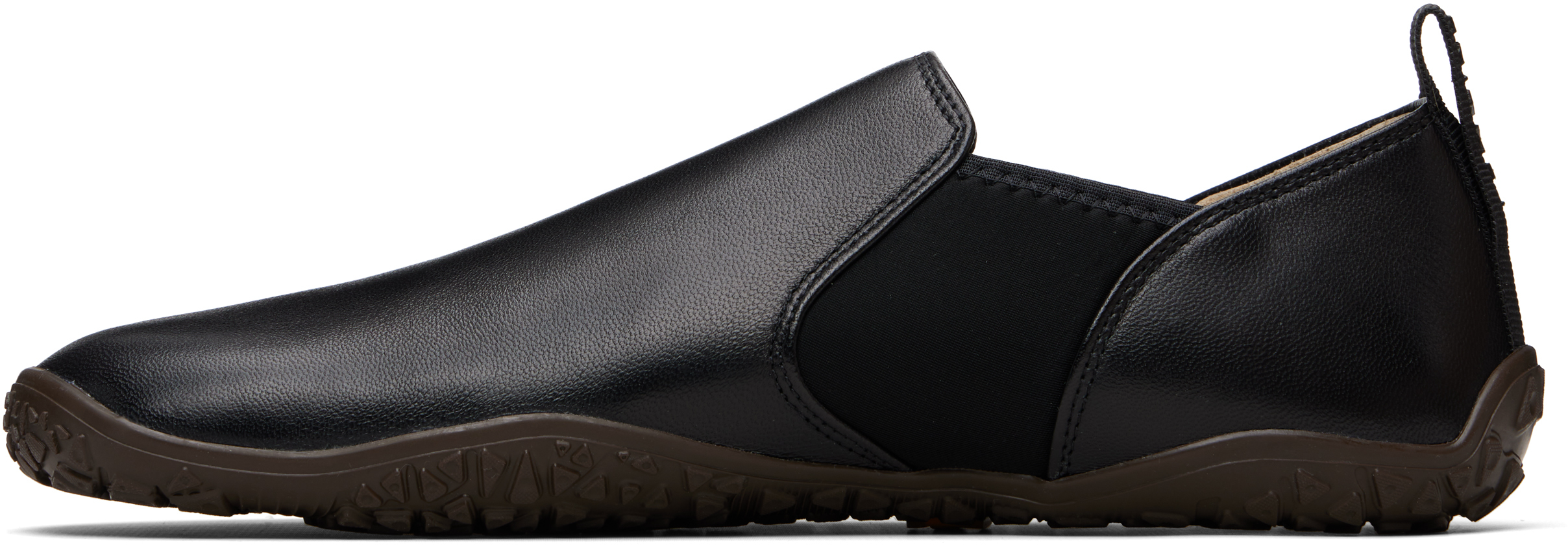 Black Vibram Glove Slip On Leather Sneakers