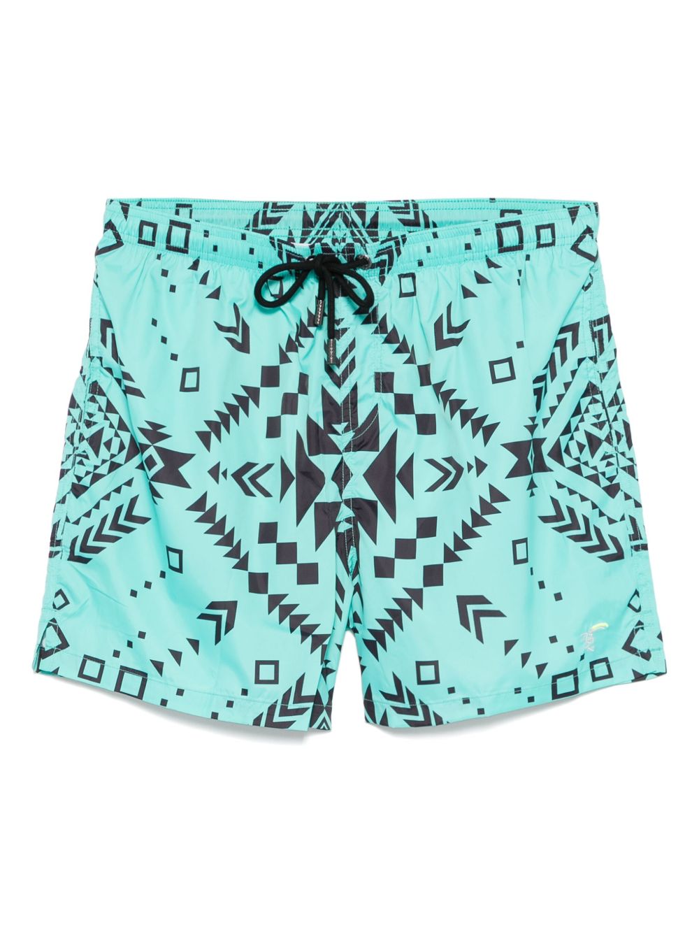 Graphic-print swim shorts - Green