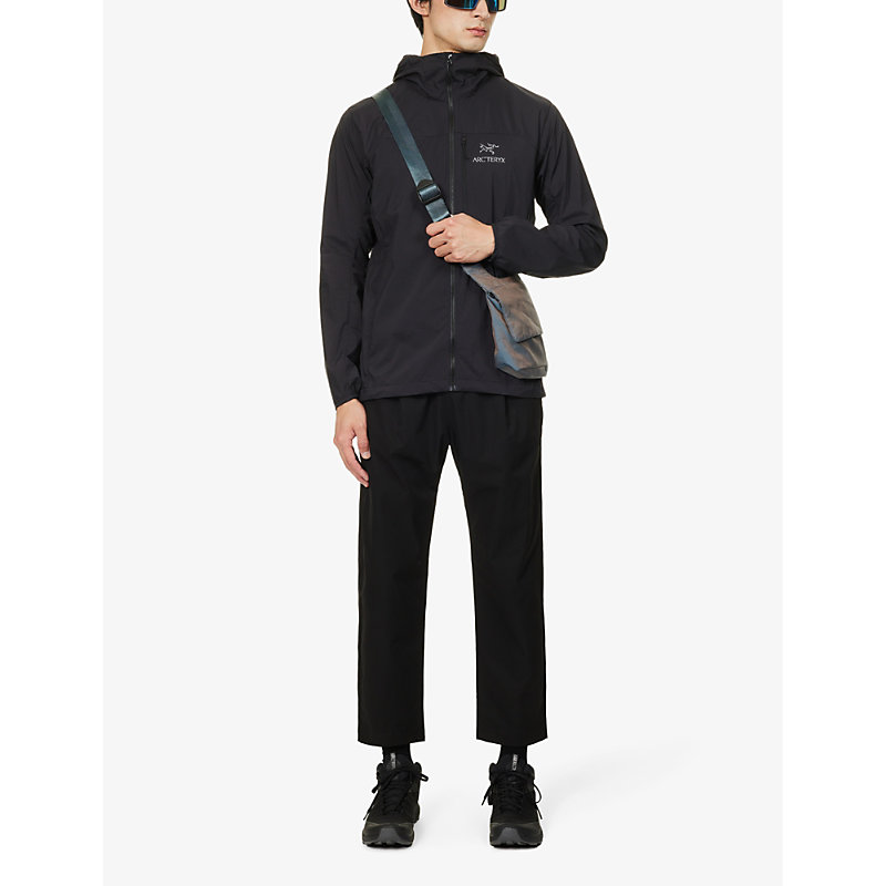 Mens Black Squamish Brand-print Shell Hoody