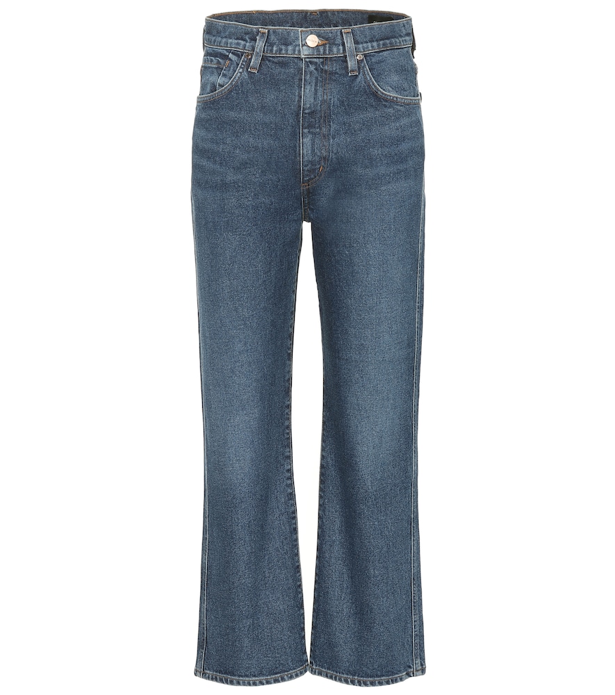 High-rise cropped wide-leg jeans