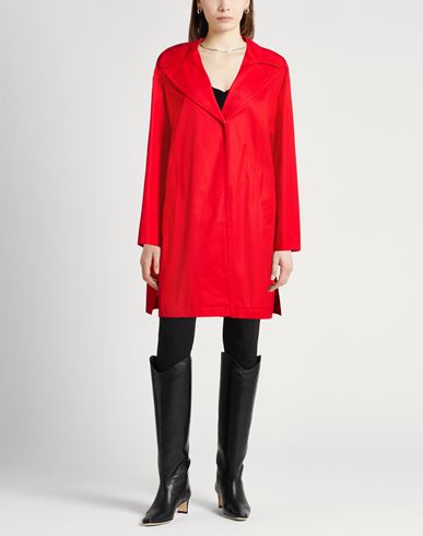 Woman Overcoat & Trench Coat Red Size 6 Cotton