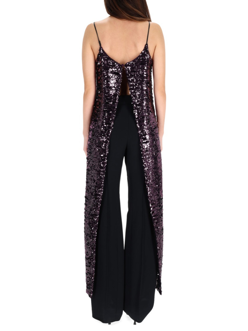 Purple Embellished Scoop Neck Dress