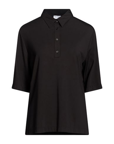 Woman Polo shirt Black Size 6 Viscose, Polyamide, Elastane