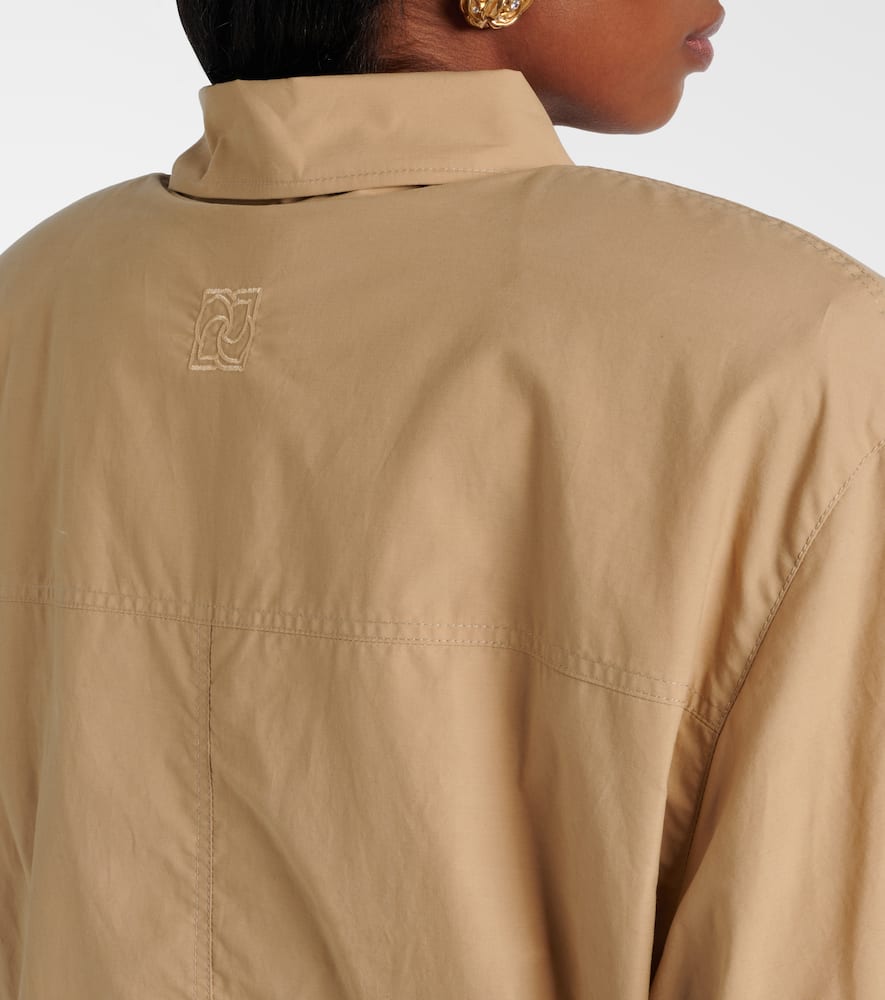 Oversized cotton-blend bomber jacket