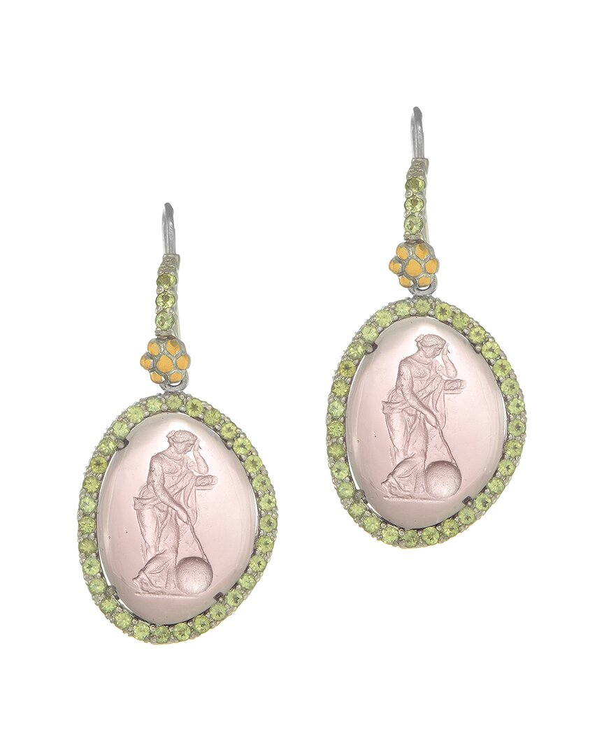 Phillip Gavriel 18K & Silver Peridot Venetian Glass Drop Earrings