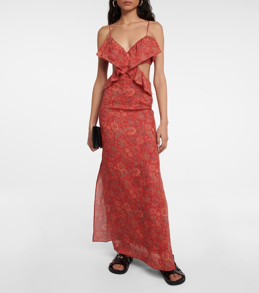 Allegra floral ramie maxi dress