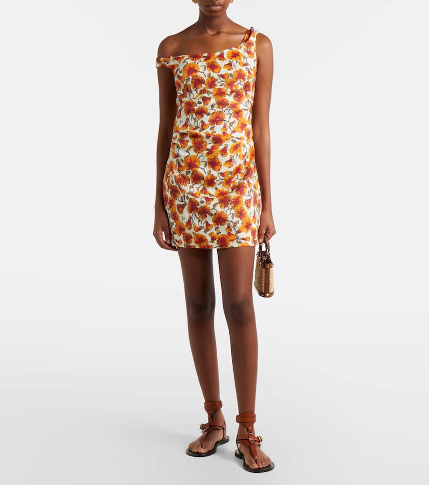 Jara floral linen minidress