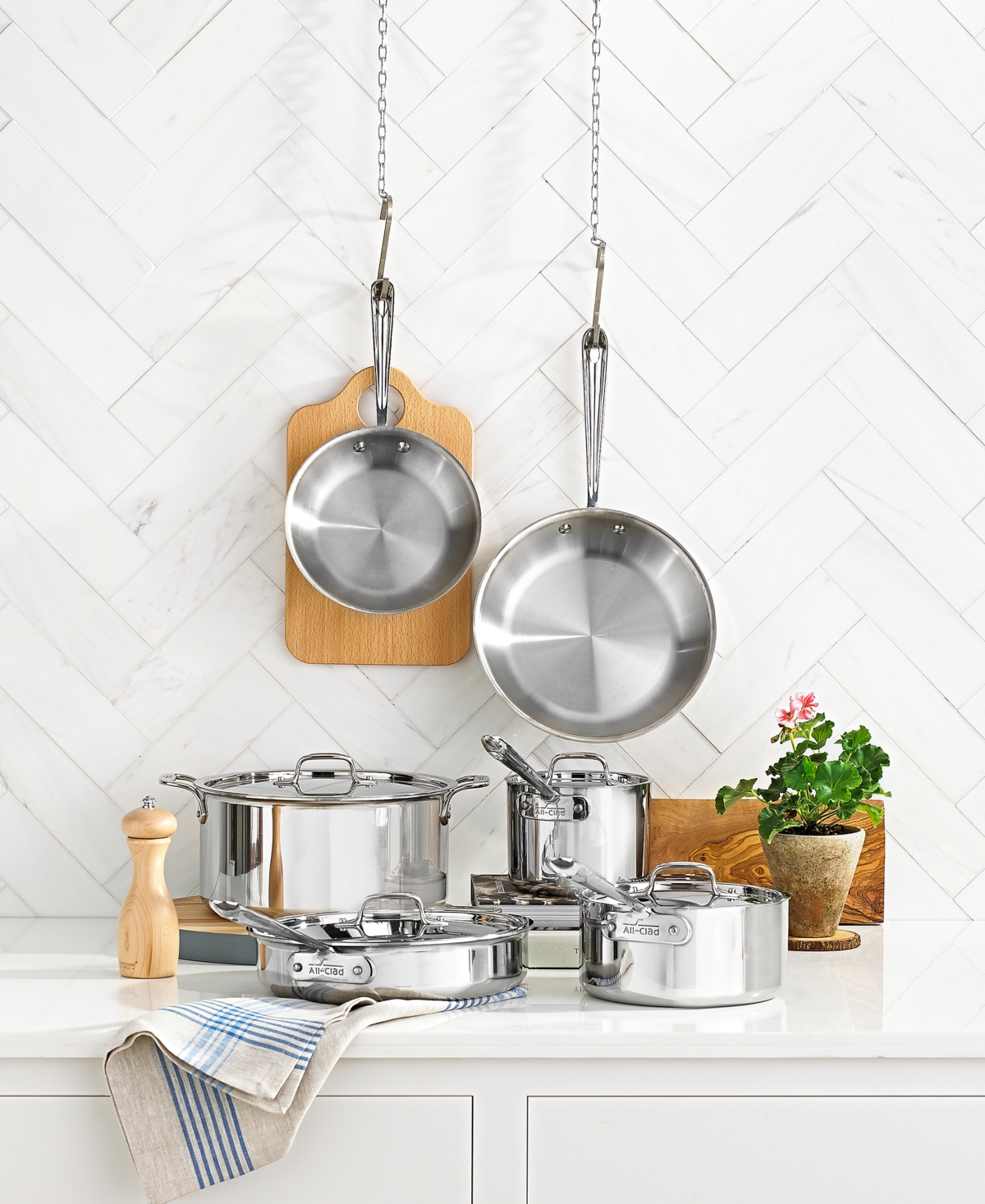 D3 Stainless Steel Cookware Set, 10 Piece - STAINLESS