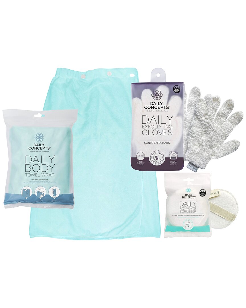Body Towel, Exfoliating Gloves & Dual Texture Scrubber Set