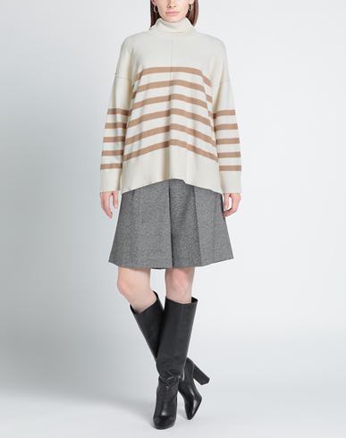 N. o.w. Andrea Rosati Cashmere Woman Turtleneck Brown Size M Wool, Viscose, Cashmere, Nylon