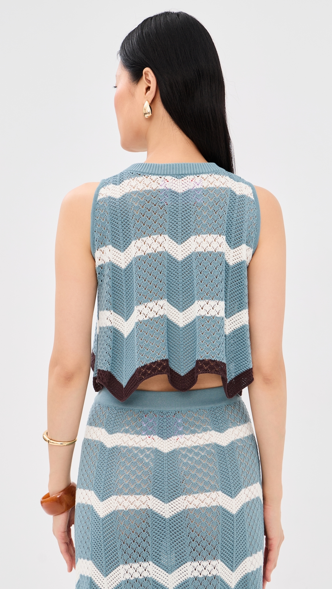 Chevron Top Multicolor Black/Blue/Ecru