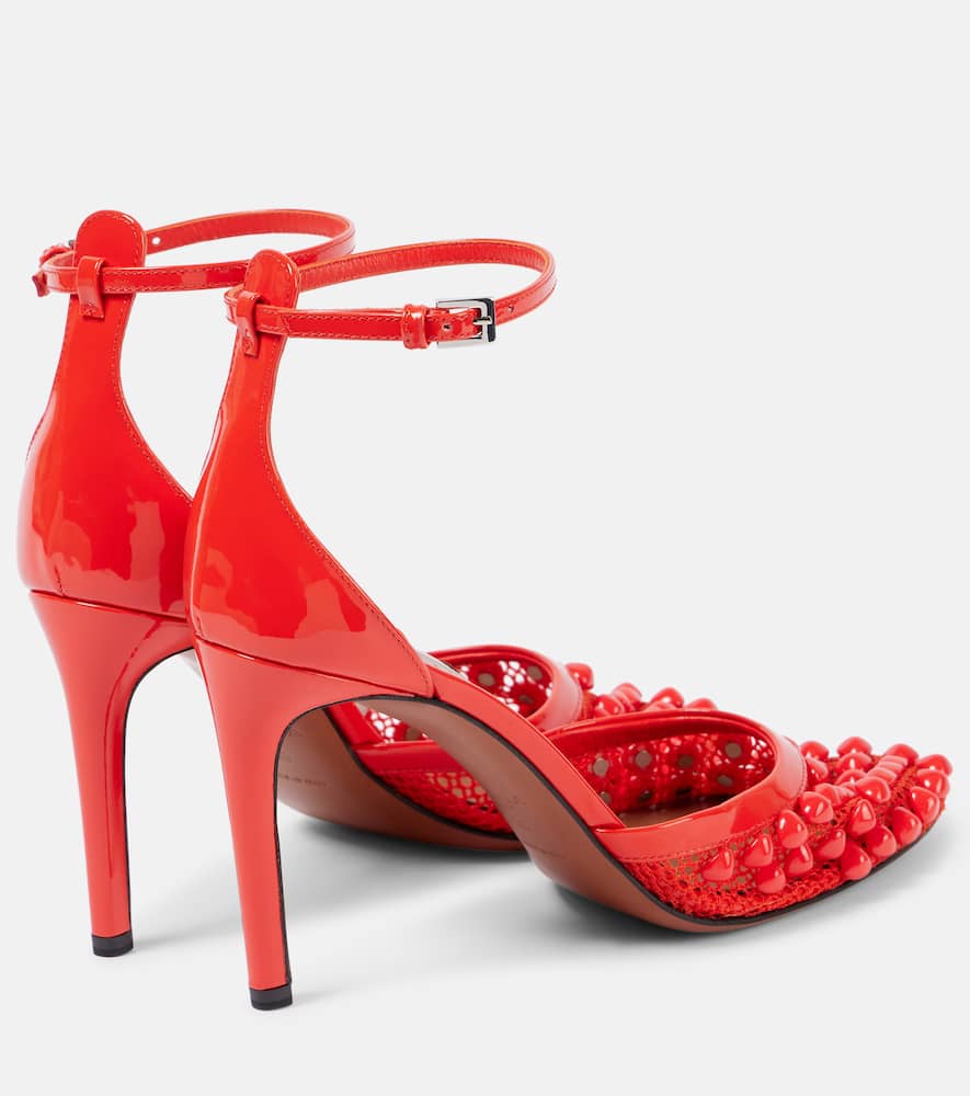 Alaïa Studded mesh and leather pumps