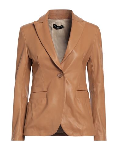 Woman Blazer Sand Size L Leather