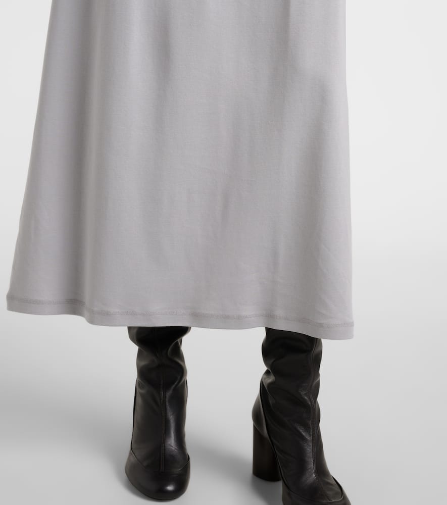 Belted cotton jersey maxi dress