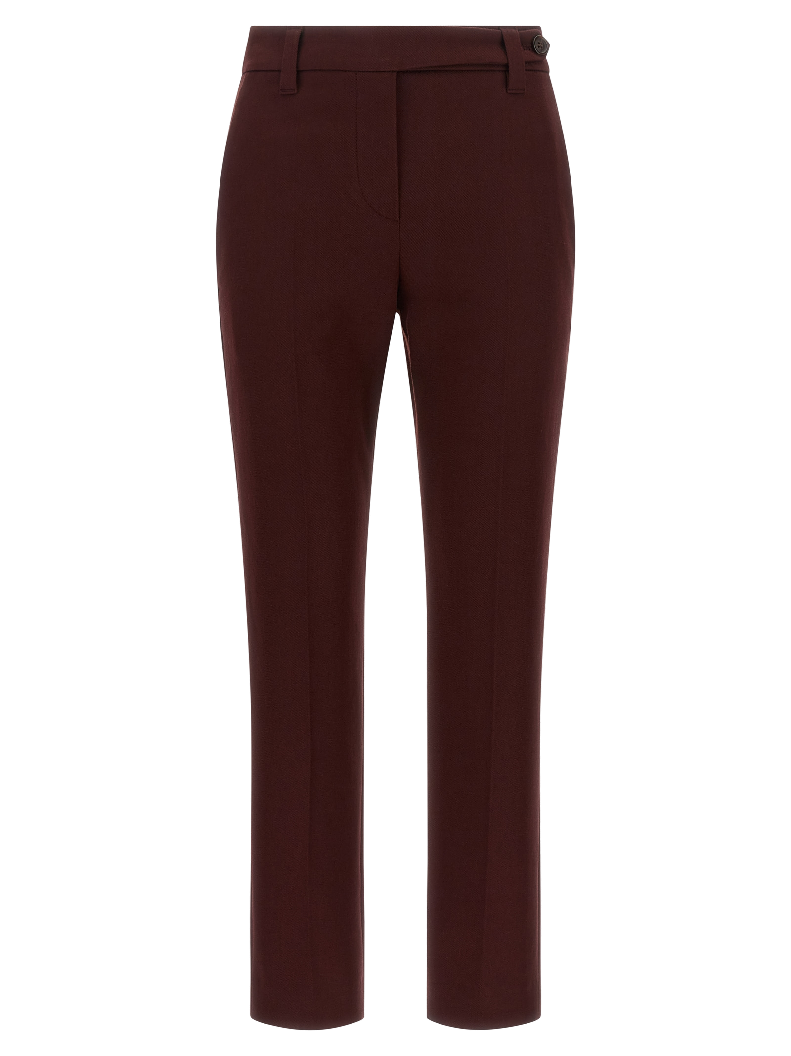 Cotton Canvas Trousers — Burgundy
