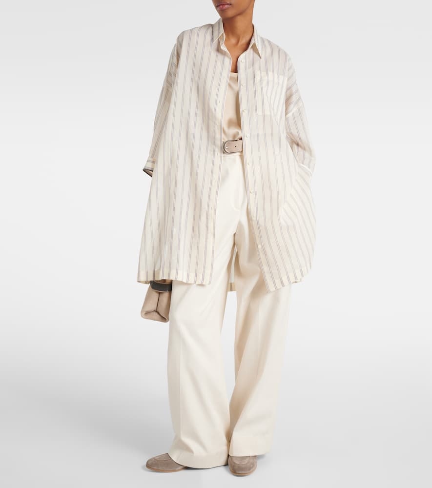 Striped cotton and silk shirt