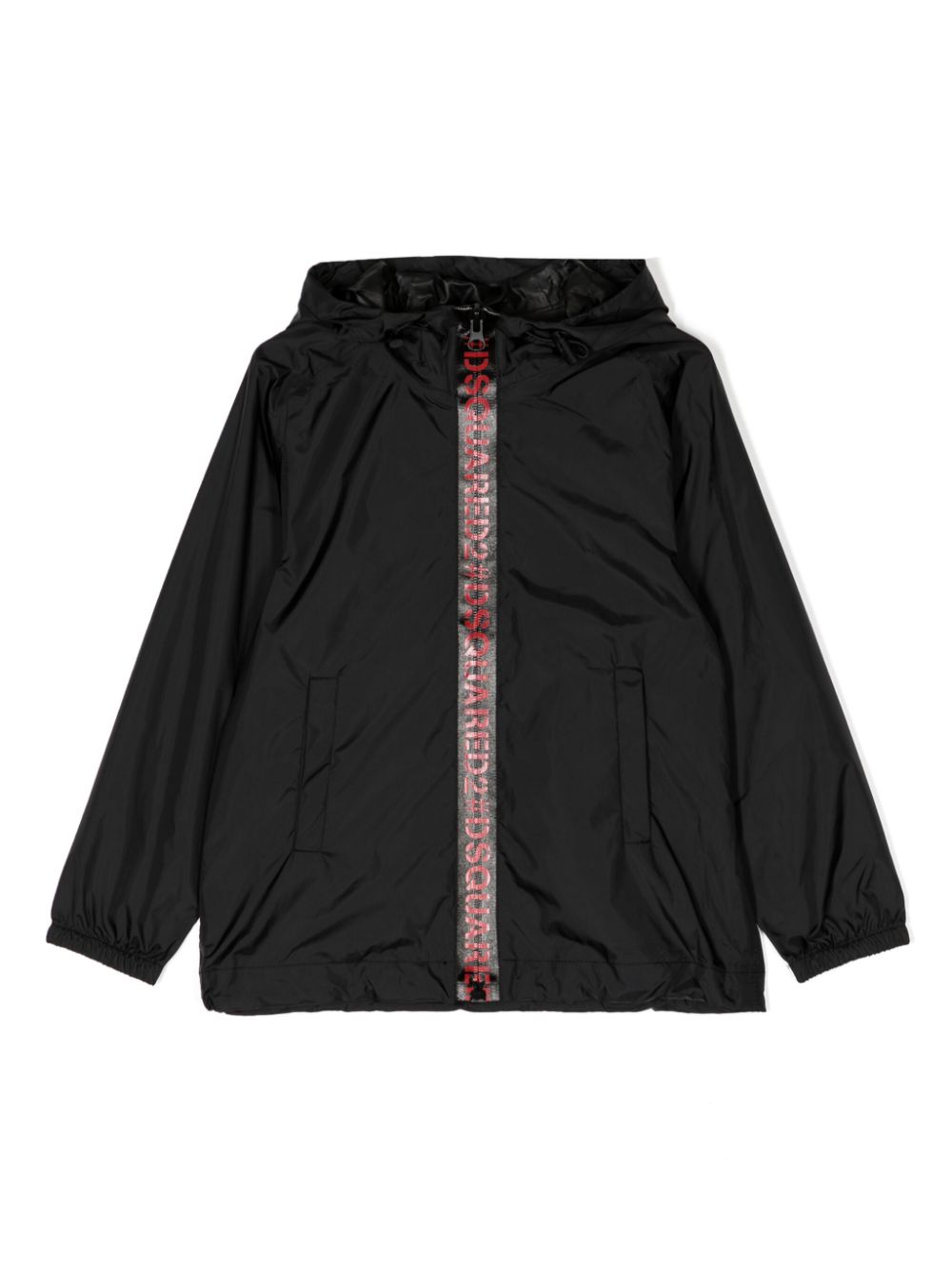 Logo-print hooded jacket - Black