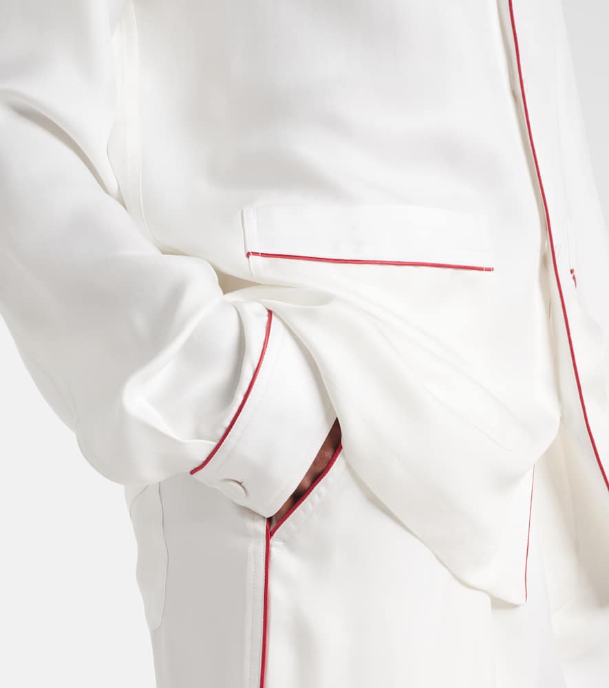 Silk twill pajama shirt