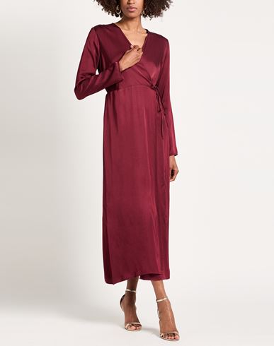Woman Maxi dress Burgundy Size L Viscose