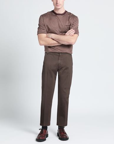 Man Pants Dark brown Size 31 Cotton, Elastane