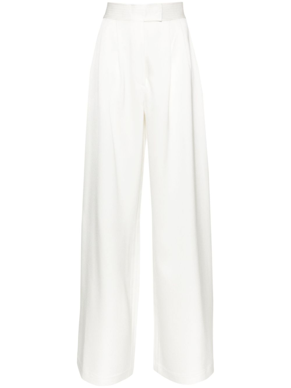 Wide-leg satin trousers - White