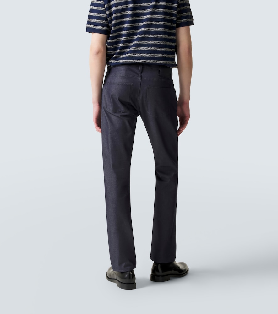 Cotton and silk-blend straight jeans