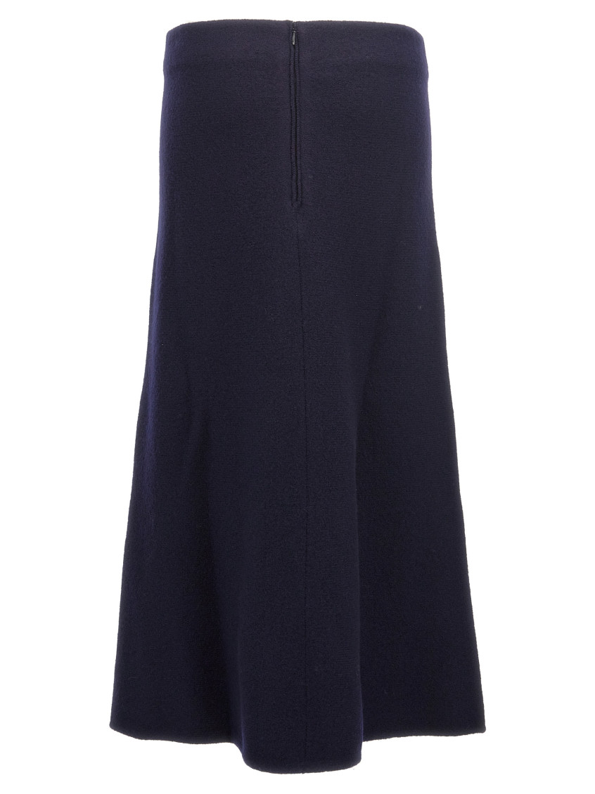 -Long Wool Skirt Gonne Blu-Donna