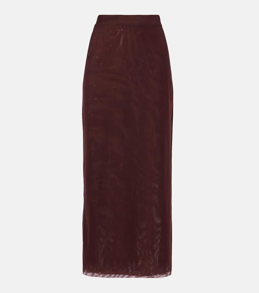 High-rise jersey midi skirt