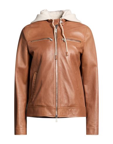 Woman Jacket Camel Size 2 Leather