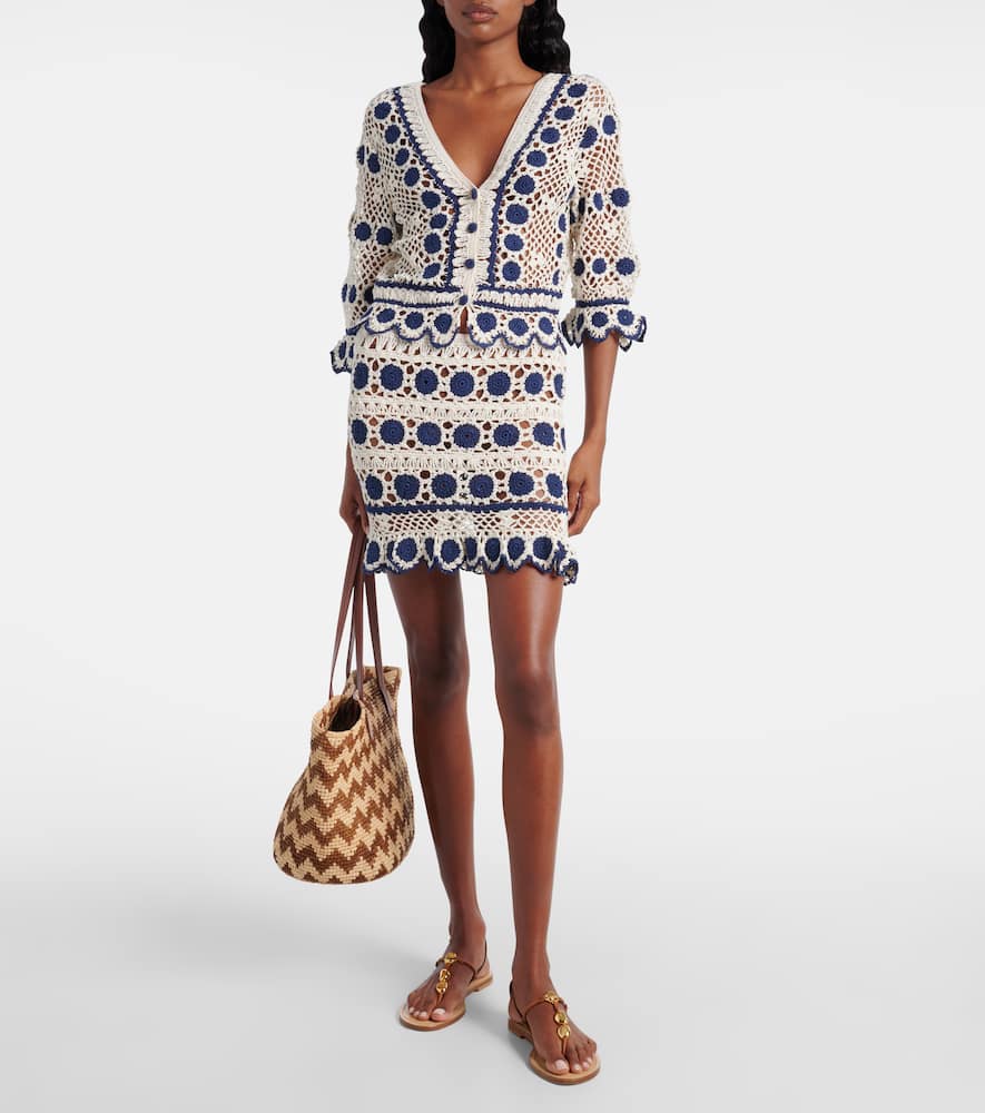 Bouquette crochet cotton cardigan