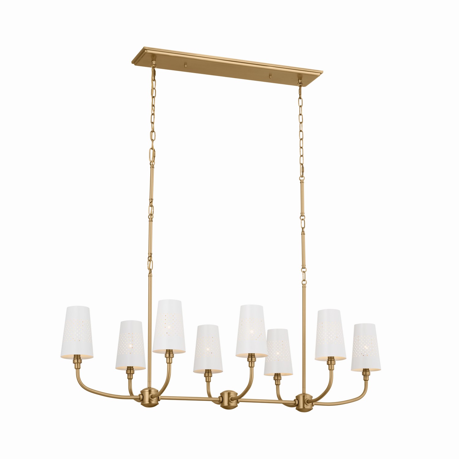 Brushed Natural Brass Linear Chandelier from the Adeena Collection