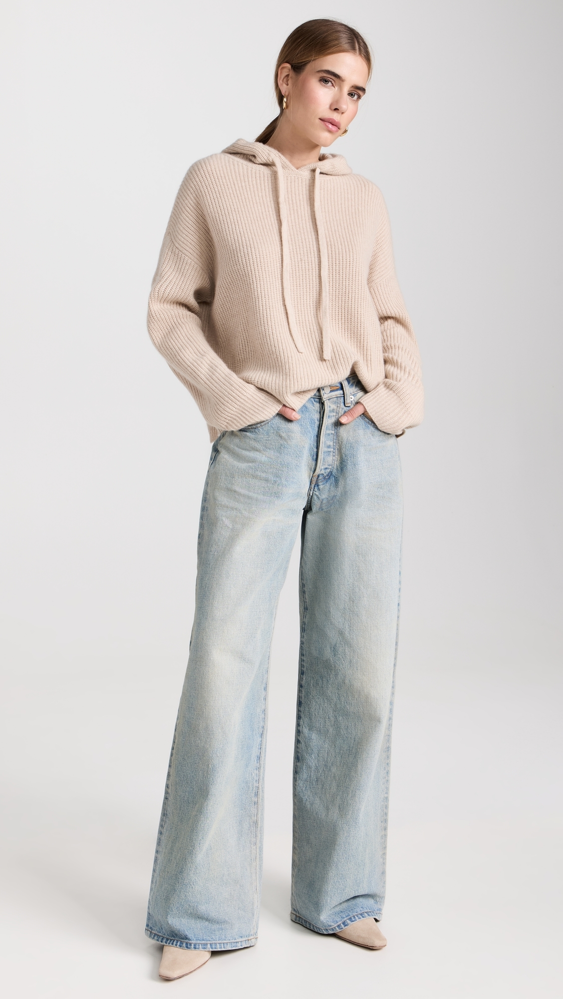 Cashmere Fisherman Hoodie Oatmeal