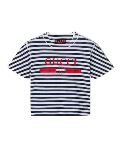 Printed striped cotton jersey T-shirt