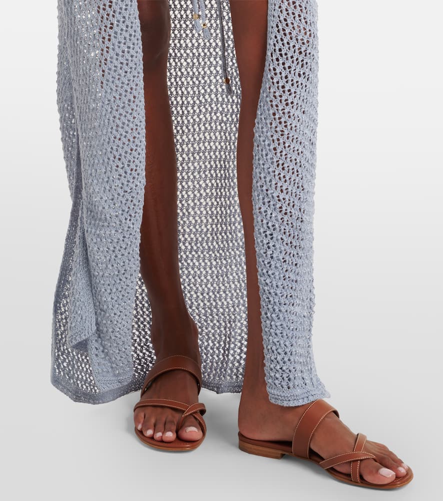 Zorya open-knit lamé beach cover-up