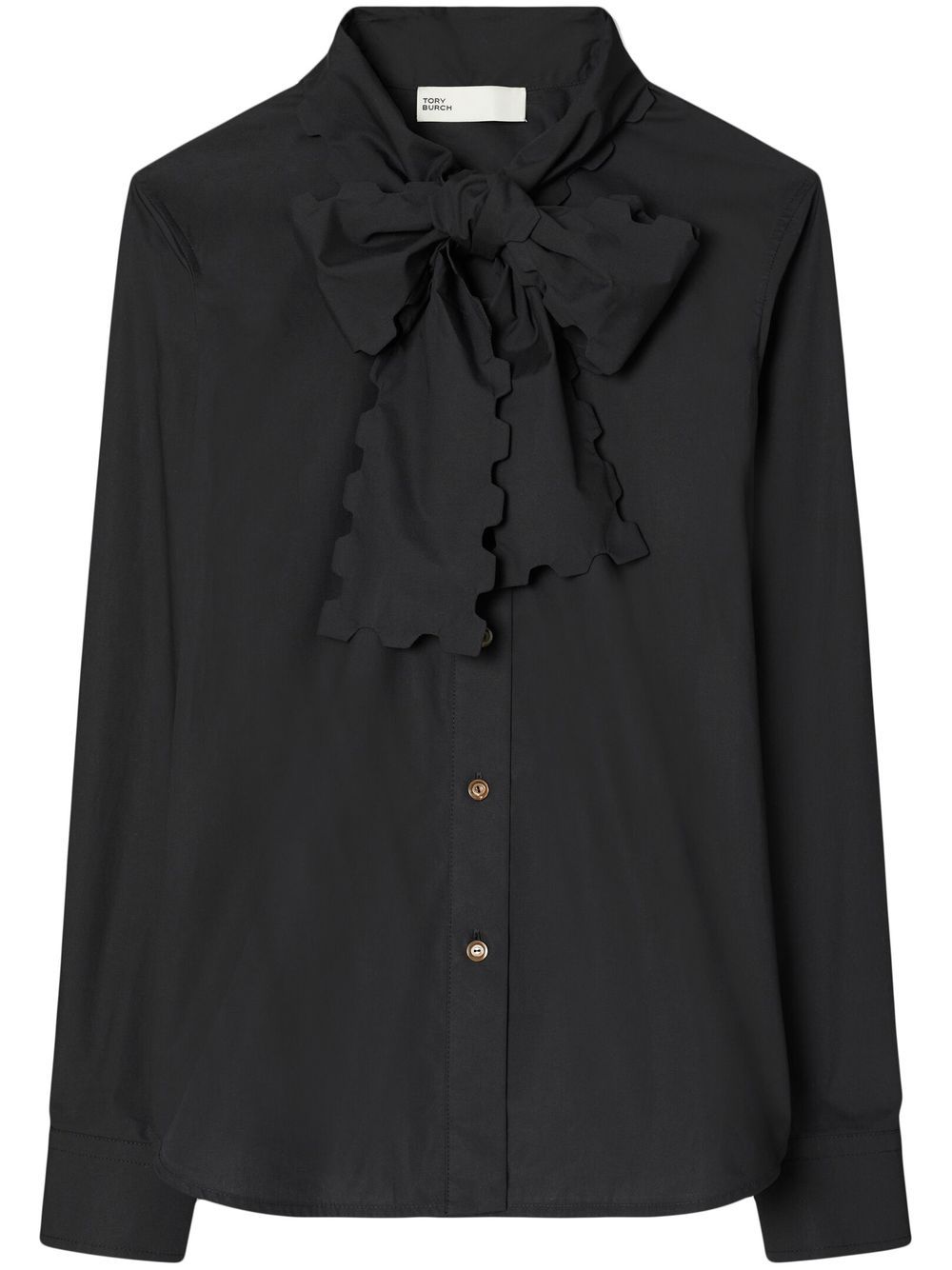 Scalloped-Bow Poplin blouse - Black