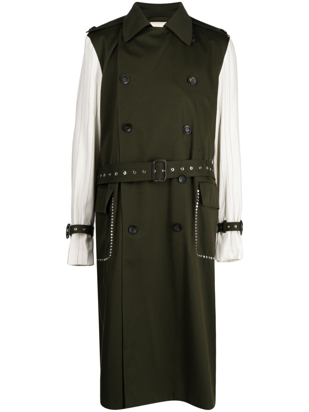 Echo panelled trench coat - Green