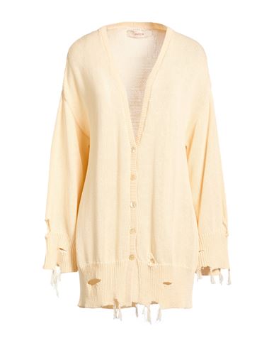 Woman Cardigan Cream Size L Cotton