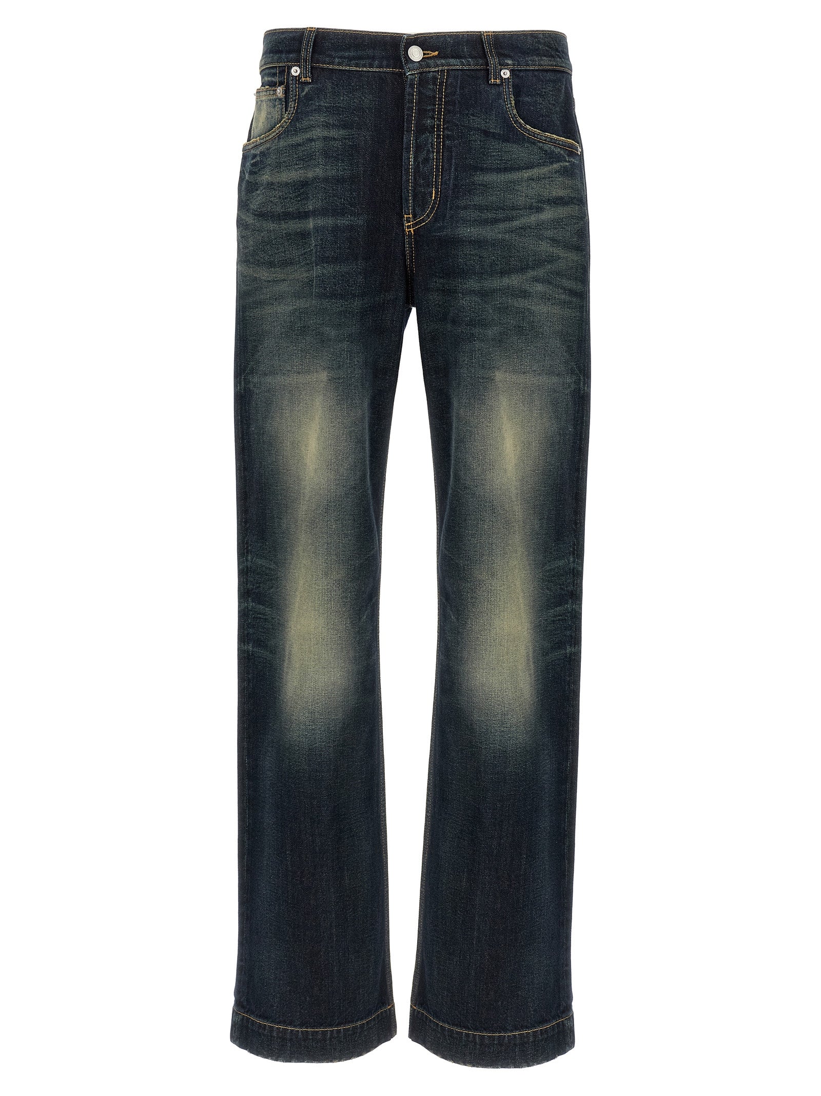 Stonewashed Cotton Jeans — Blue