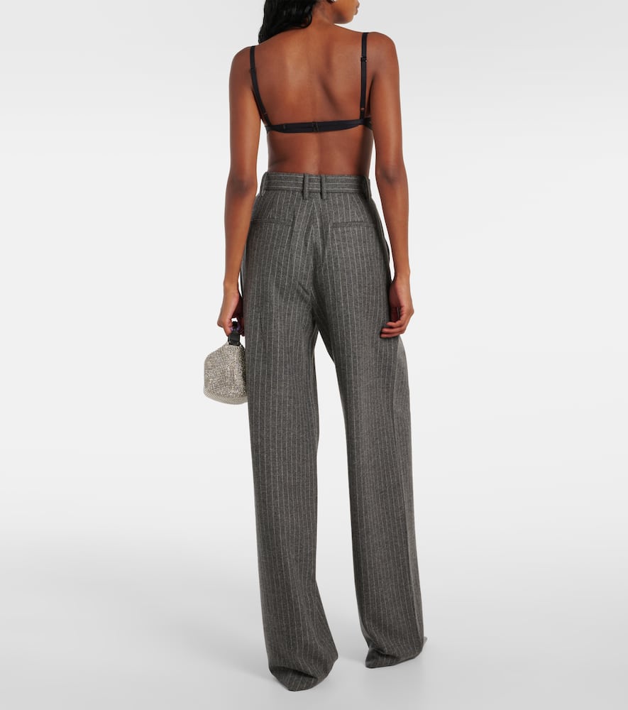 Alex Perry Pinstriped high-rise tapered pants
