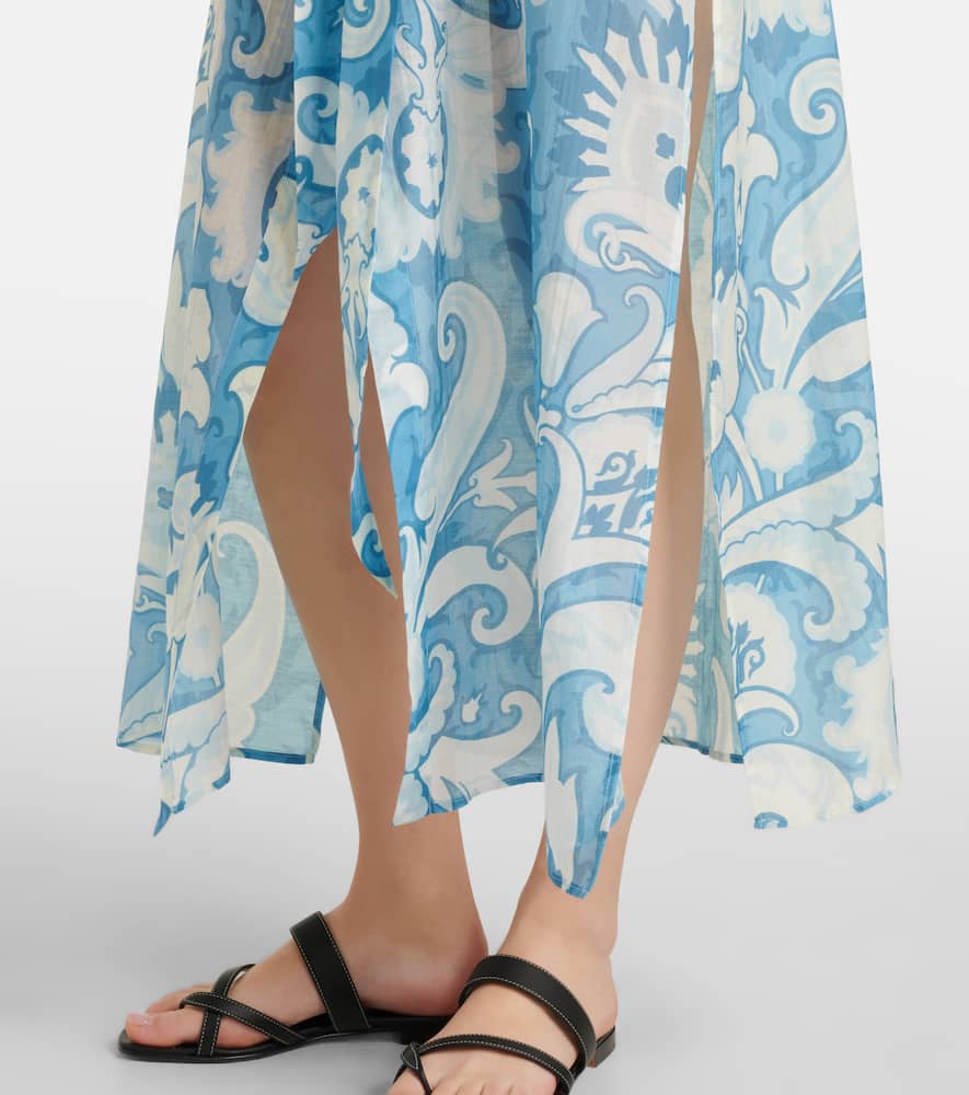 Paisley cotton and silk shirt dress